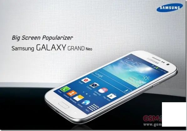 三星Galaxy Grand Neo搭载5英寸WVGA显示屏和四核[泄露]