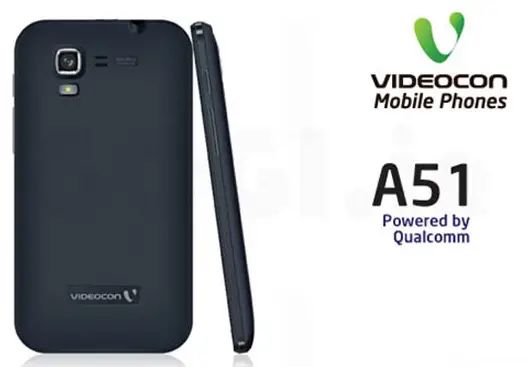 Videocon A51 首款5英寸手机搭载高通双核处理器即将上市